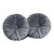 Gray Velvet Round Pillow with Button