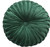 Hunter Green Velvet Round Pillow with Button