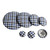 Black, Royal Blue and White Homespun Fabric Button | Homespun Buttons