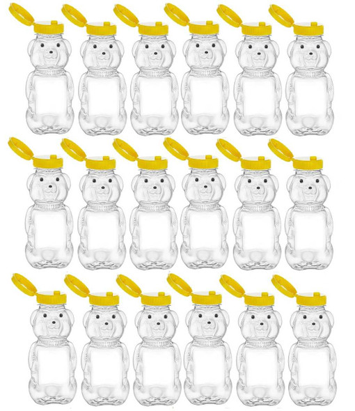 20 pcs 6 fl oz Small Plastic Bear Jars with Cap - 8 oz weight Honey | Honey Jars