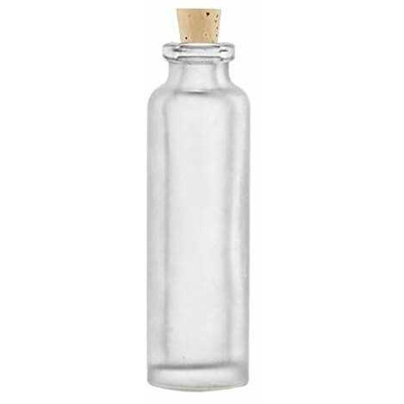 Frosted Vials, 4 Drams (15 ml) with Cork Bottle Stoppers, Pack of 12 | Corked Bottles