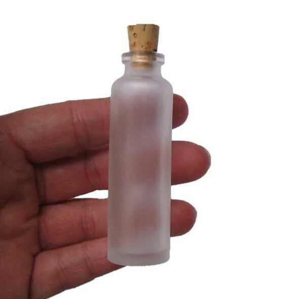 Frosted Vials, 4 Drams (15 ml) with Cork Bottle Stoppers, Pack of 12