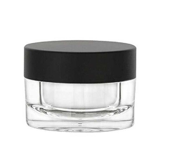 1 oz Acrylic Plastic Jar with Airtight Black Matte Lid and Liner | Plastic Jars