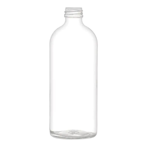 16 oz Clear Glass Boston Round Bottle