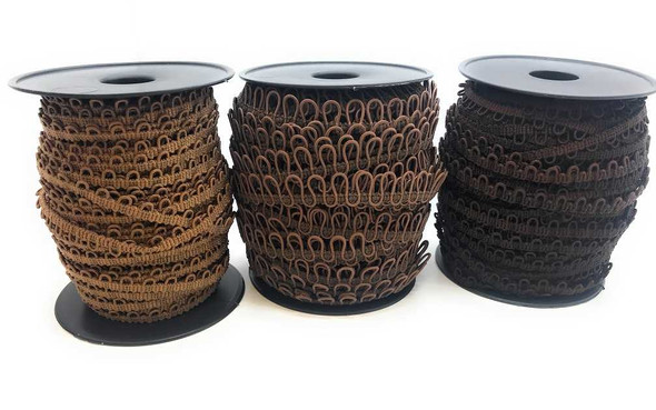 12" Brown Adjacent Elastic Bridal Button Loops | Button Loops