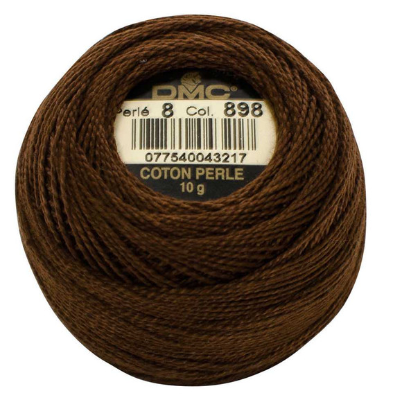 DMC Size 8 Perle Cotton Thread | 898 Very Dark Coffee Brown | Size 8