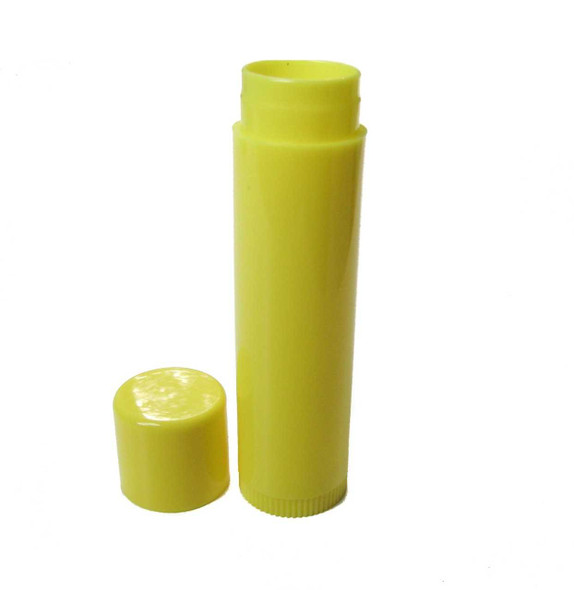 100 pcs 0.15 oz Yellow Empty Lip Balm Tubes with Your Color Choice of Caps