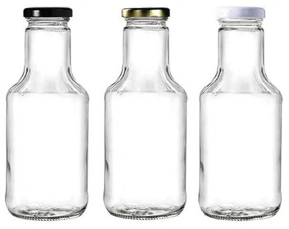 14.5 oz Glass Decanter Bottle with 38TW Plastisol Lined Lid | Sauce Bottles