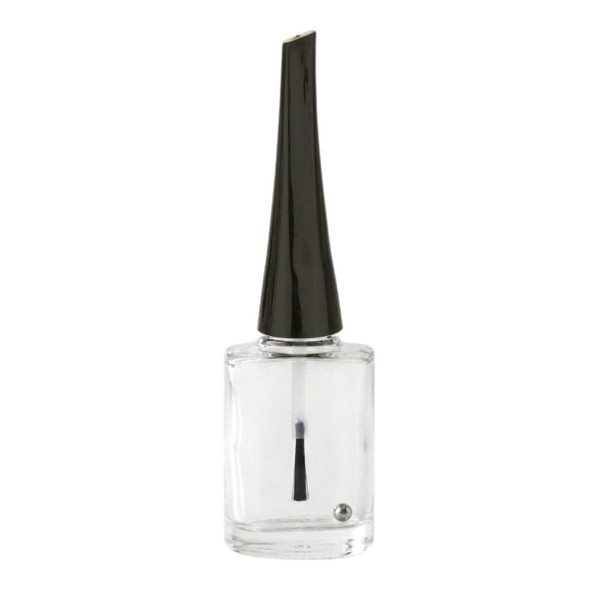 Set of 48 - 15 ml Empty Glass Nail Polish Bottle with Brush, Agitator and Shiny Black Cap
