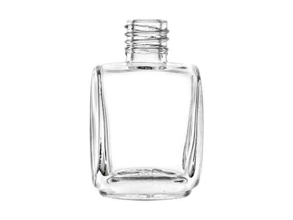 12 ml Empty Glass Nail Polish Bottle with Brush, Agitator and Shiny Silver Cap