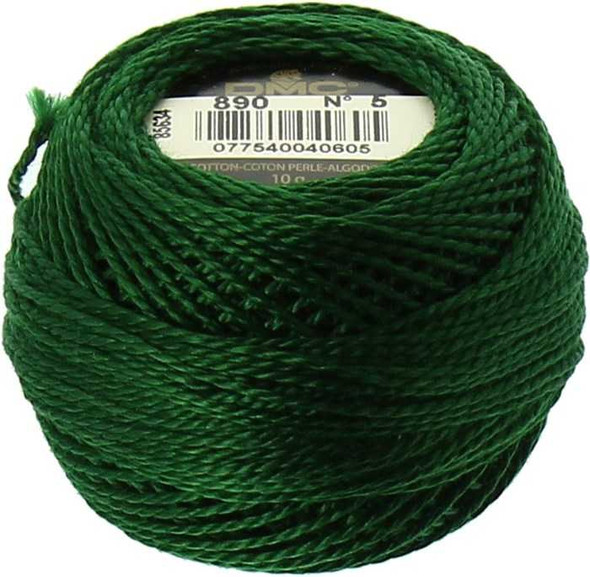 DMC Size 8 Perle Cotton Thread | 890 U Dk Pistachio Green | Size 8