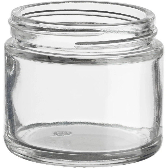 2 oz Straight Sided Low Profile Glass Jar with Gold Plastisol Lined Lid - 53/400 | Jars