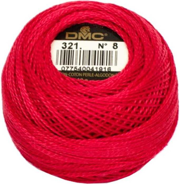 DMC Size 8 Perle Cotton Thread | 321 Red | Size 8