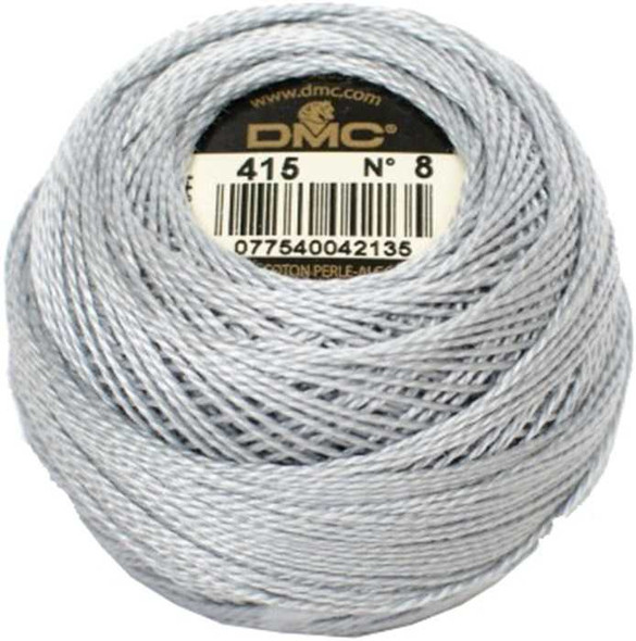 DMC Size 8 Perle Cotton Thread | 415 Pearl Gray | Size 8