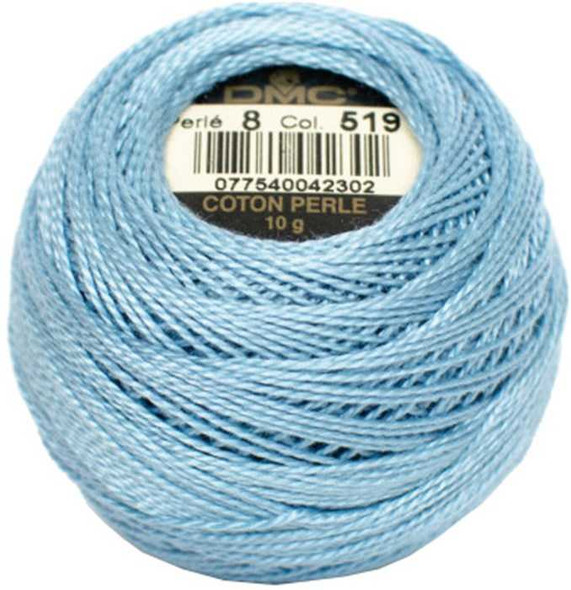 DMC Size 8 Perle Cotton Thread | 519 Sky Blue | Size 8