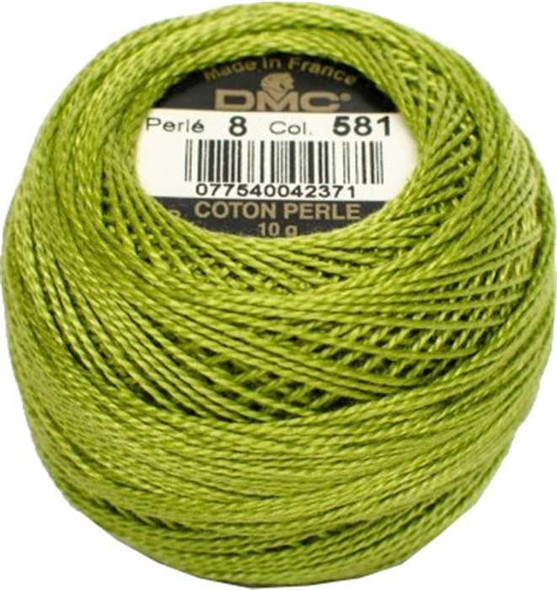 DMC Size 8 Perle Cotton Thread |581 Moss Green