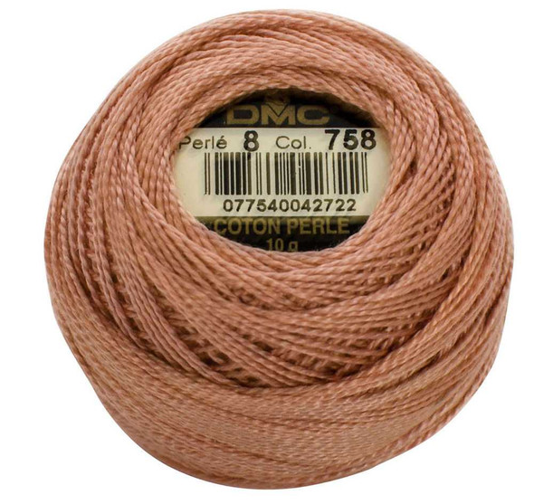 DMC Size 8 Perle Cotton Thread | 758 V Lt Terra Cotta | Size 8