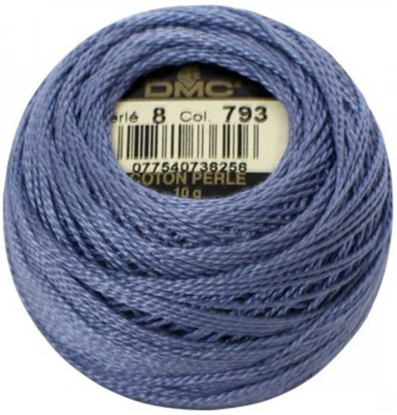 DMC Size 8 Perle Cotton Thread | 793 Medium Cornflower Blue | Size 8