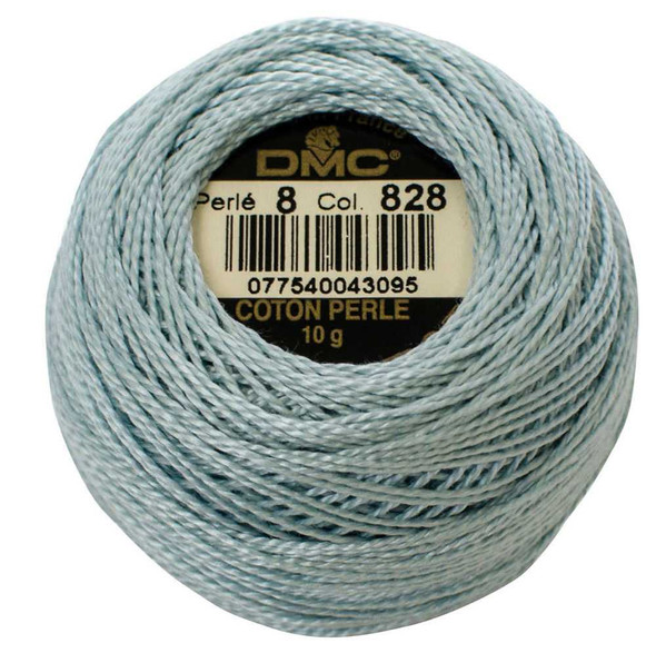 DMC Size 8 Perle Cotton Thread | 828 Ultra Very Light Blue | Size 8