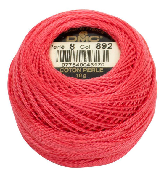 DMC Size 8 Perle Cotton Thread | 892 Md Carnation | Size 8