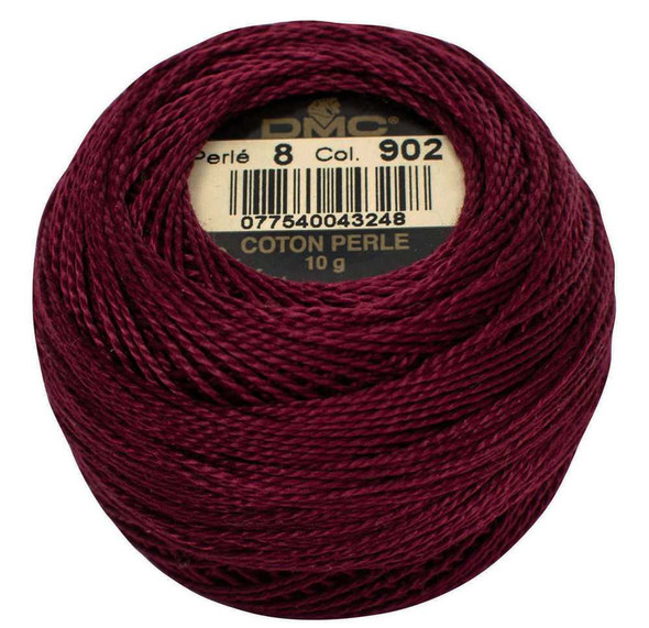 DMC Size 8 Perle Cotton Thread | 902 V Dk Garnet | Size 8