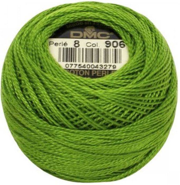 DMC Size 8 Perle Cotton Thread | 906 MD Parrot Green | Size 8