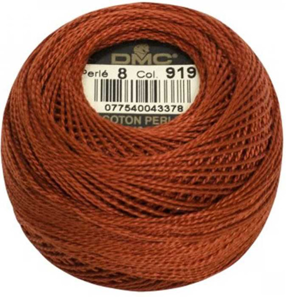 DMC Size 8 Perle Cotton Thread | 919 Red Copper | Size 8