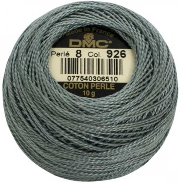 DMC Size 8 Perle Cotton Thread | 926 Md Gray Green | Size 8