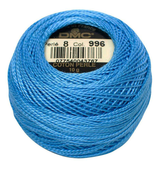 DMC Size 8 Perle Cotton Thread | 996 MD Electric Blue | Size 8