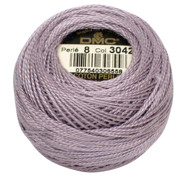 DMC Size 8 Perle Cotton Thread | 3042 Lt Antique Violet | Size 8