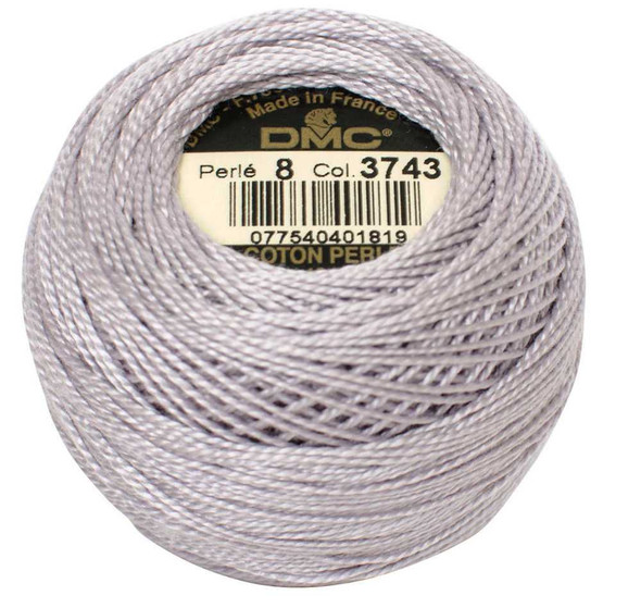 DMC Size 8 Perle Cotton Thread | 3743 V Lt Antique Violet