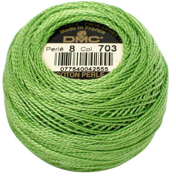 DMC Size 8 Perle Cotton Thread | 703 Chartreuse | Size 8