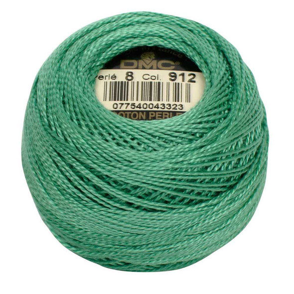 DMC Size 8 Perle Cotton Thread | 912 LT Emerald Green | Size 8