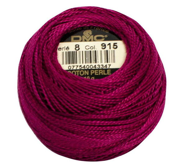 DMC Size 8 Perle Cotton Thread | 915 Dk Plum | Size 8