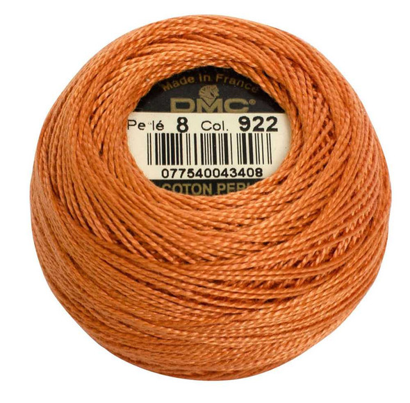 DMC Size 8 Perle Cotton Thread | 922 Light Copper | Size 8