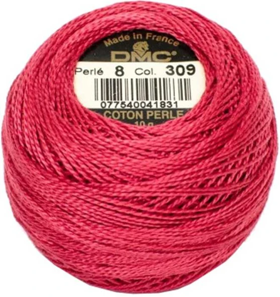 DMC Size 8 Perle Cotton Thread | 309 Dark Rose | Size 8