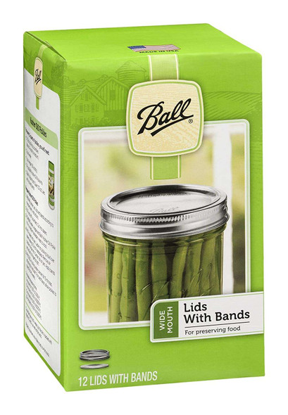 12 pcs Ball Wide Mouth Jar Lids - Disc Lids and Ring Bands | Closures, Lids
