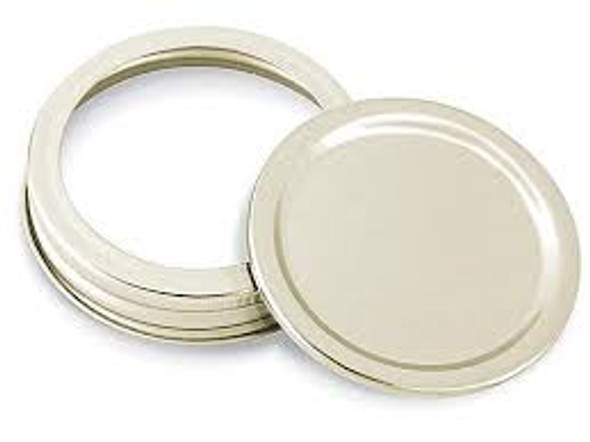 12 pcs Gold Color Regular Mouth Jar Lids - Disc Lids and Ring Bands 70/450 | Closures, Lids