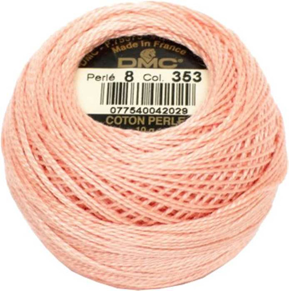 DMC Size 8 Perle Cotton Thread | 353 Peach Pink | Size 8