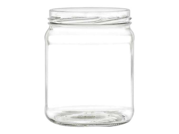 16 fl oz Glass Salsa Jar with Lid - 473ml - Rounded Edge | Straight Sided Glass Jars