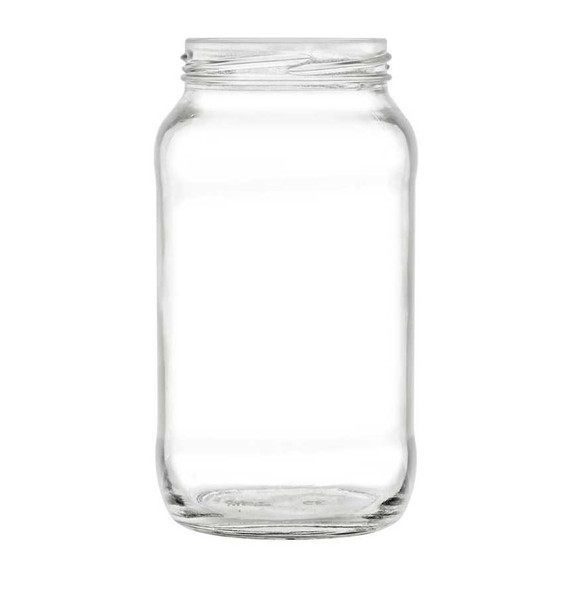 Set of 6, 24 oz Glass Jars with 70TW Lug Lids | Square Jars