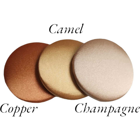 Camel Beige Silk Satin Button
