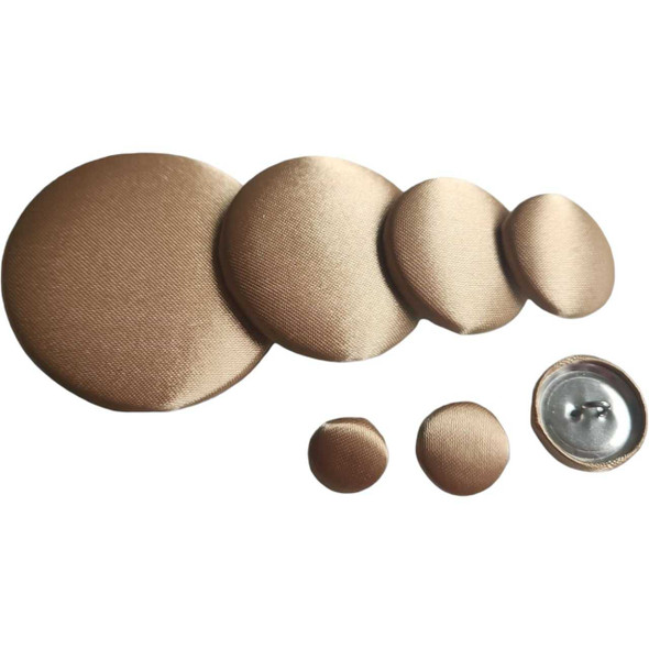 Champagne Beige Satin Button