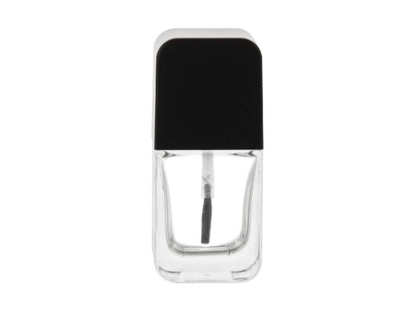 Set of 70 - 15 ml Empty Glass Nail Polish Bottle with Brush, Agitator and Shiny Black Cap - FREE US Shipping