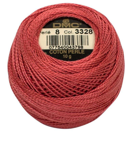 DMC Size 8 Perle Cotton Thread | 3328 Dark Salmon | Size 8