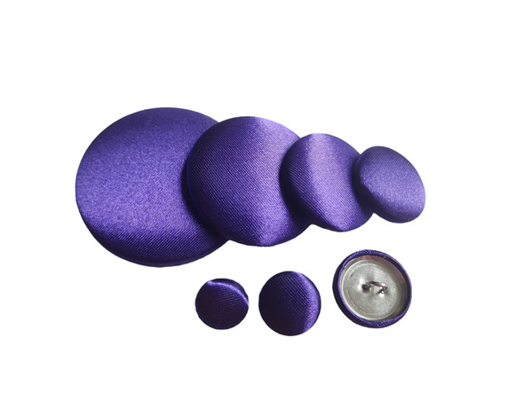 True Purple Silk Satin Button
