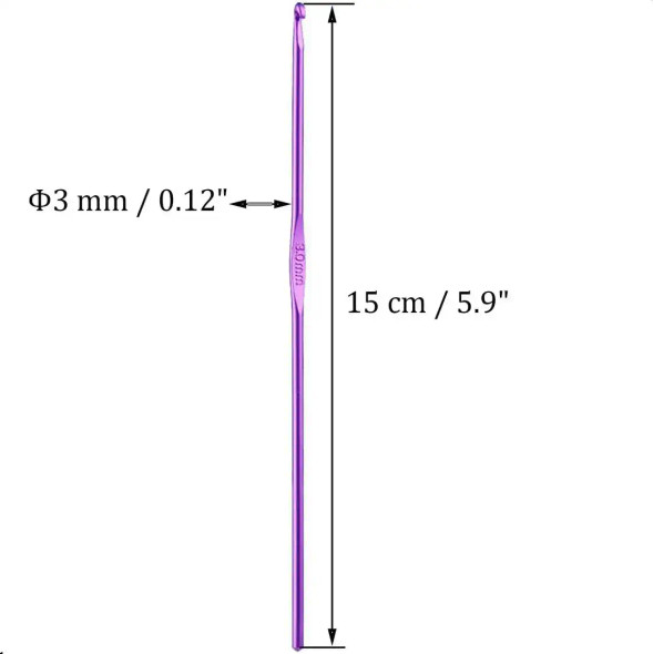 6 Pcs 3 mm Aluminum Crochet Hook Knitting Needles US Size D (Size 3) for DIY Yarn Craft, Nice Gift for Crocheting, Knitting (Purple) 6 Pcs 3 mm Aluminum Crochet Hook Knitting Needles US Size D (Size 3) for DIY Yarn Craft, Nice Gift for Crocheting, Knitting (Purple)