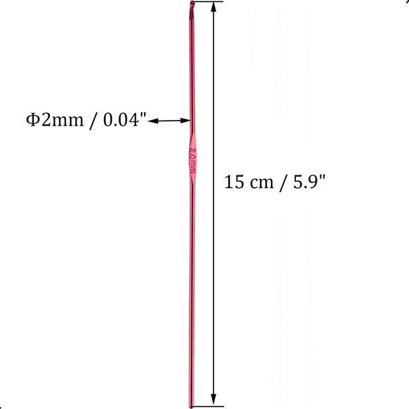 6 Pcs 2 mm Aluminum Crochet Hook Knitting Needles US Size B (Size 1) for DIY Yarn Craft, Nice Gift for Crocheting, Knitting (Red) 6 Pcs 2 mm Aluminum Crochet Hook Knitting Needles US Size B (Size 1) for DIY Yarn Craft, Nice Gift for Crocheting, Knitting (Red)