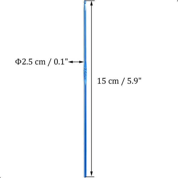 6 Pcs 2.5 mm Aluminum Crochet Hook Knitting Needles US Size C (Size 2) for DIY Yarn Craft, Nice Gift for Crocheting, Knitting (Royal Blue) 6 Pcs 2.5 mm Aluminum Crochet Hook Knitting Needles US Size C (Size 2) for DIY Yarn Craft, Nice Gift for Crocheting, Knitting (Royal Blue)