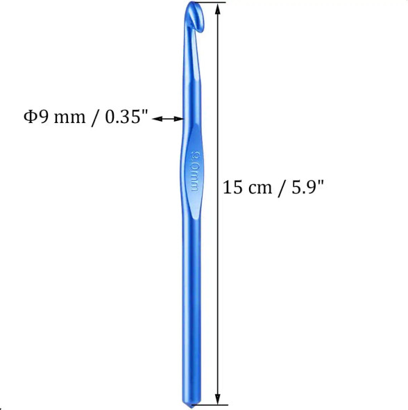 6 Pcs 9 mm Aluminum Crochet Hook Knitting Needles US Size M/N (Size 13) for DIY Yarn Craft, Nice Gift for Crocheting, Knitting (Royal Blue) 6 Pcs 9 mm Aluminum Crochet Hook Knitting Needles US Size M/N (Size 13) for DIY Yarn Craft, Nice Gift for Crocheting, Knitting (Royal Blue)